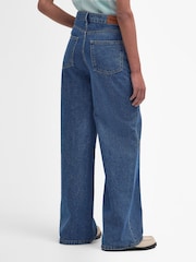 Barbour® Blue Maisie Wide Leg Trousers - Image 3 of 6