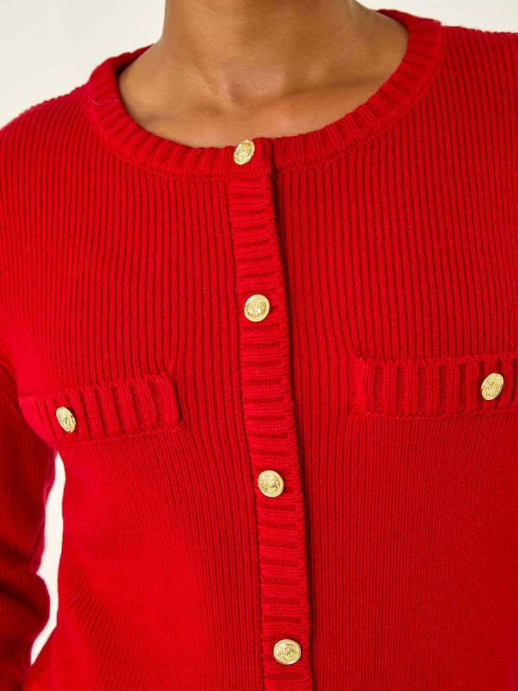 Roman Red Petite Button Detail Knit Dress - Image 5 of 5 Roman Red Petite Button Detail Knit Dress - Image 5 of 5