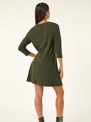 Roman Green Petite Buttoned Stretch Dress - Image 3 of 5
