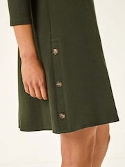 Roman Green Petite Buttoned Stretch Dress - Image 5 of 5