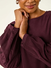 Roman Purple Petite Cotton Mini Dress - Image 5 of 5