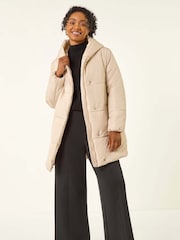 Roman Grey Petite Hooded Quilted Puffer Coat - Image 2 of 5