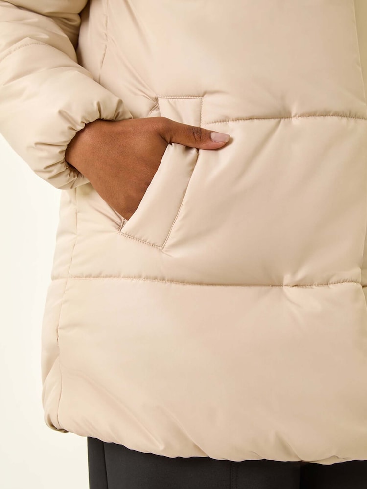 Roman Grey Petite Hooded Quilted Puffer Coat - Image 5 of 5 Roman Grey Petite Hooded Quilted Puffer Coat - Image 5 of 5