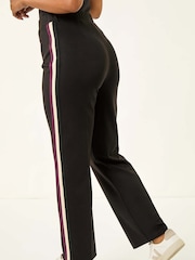 Roman Black Petite Side Stripe Stretch Trousers - Image 3 of 5