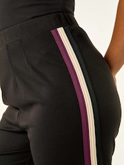 Roman Black Petite Side Stripe Stretch Trousers - Image 5 of 5