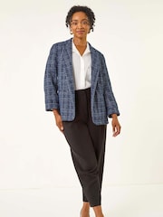 Roman Blue Petite Boucle Stretch Blazer - Image 2 of 5