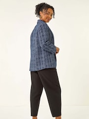 Roman Blue Petite Boucle Stretch Blazer - Image 3 of 5