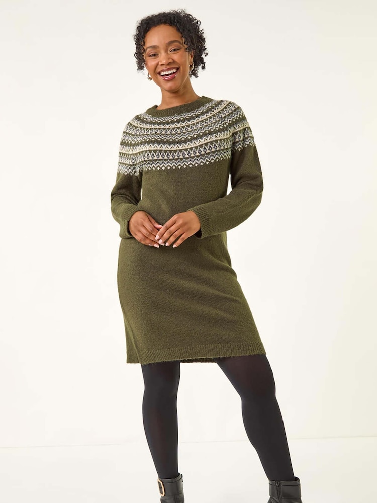 Roman Green Petite Knit Jumper Dress - Image 2 of 5