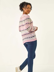 Roman Pink Petite Stripe Knitted Jumper - Image 3 of 5