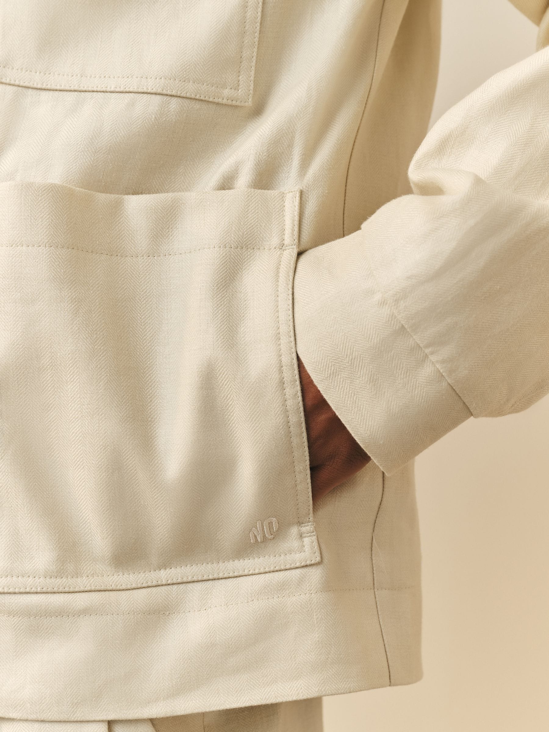 Buy Nothing Ordinary Natural Premium 100% Linen Herringbone Chore