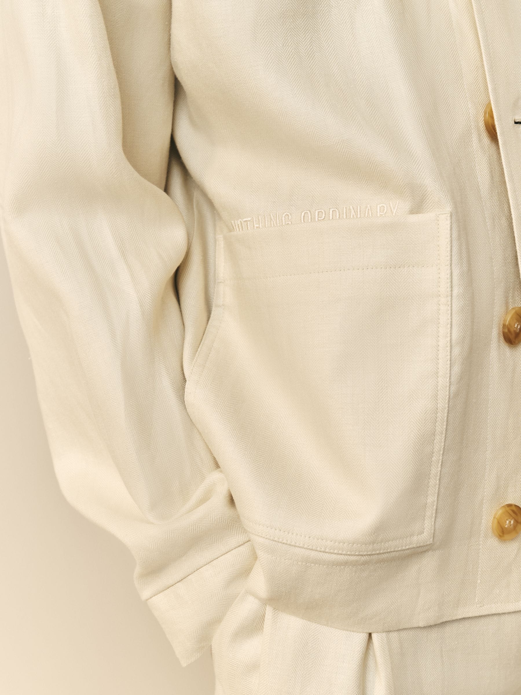 Buy Nothing Ordinary Natural Premium 100% Linen Herringbone Chore