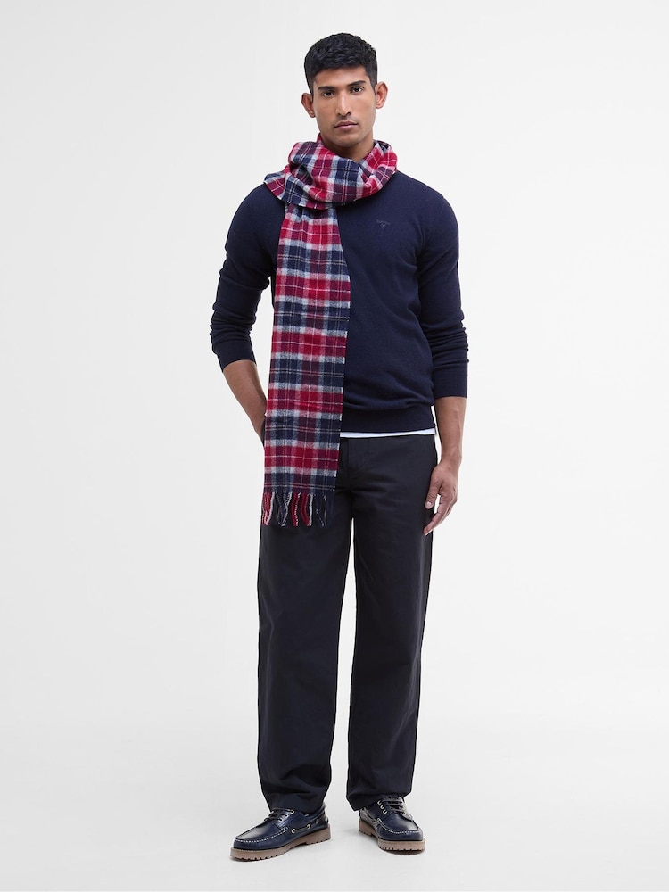 Barbour® Red Tartan Lambswool Scarf - Image 1 of 5