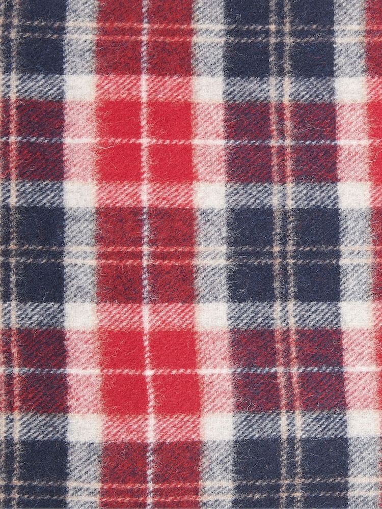 Barbour® Red Tartan Lambswool Scarf - Image 5 of 5
