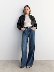 BHOEM Leather Biker Crop Black Jacket - Image 2 of 6