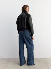 BHOEM Leather Biker Crop Black Jacket - Image 4 of 6