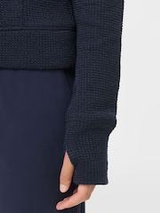 Sweaty Betty Blue Restful Boucle Zip Through Sweatshirt - Image 4 of 7