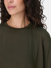 Sweaty Betty Green Soft Flow Studio Longline Long Sleeve Top - Image 5 of 7
