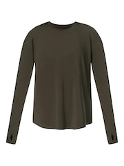 Sweaty Betty Green Soft Flow Studio Longline Long Sleeve Top - Image 7 of 7