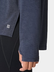Sweaty Betty Blue Soft Flow Studio Longline Long Sleeve Top - Image 6 of 7