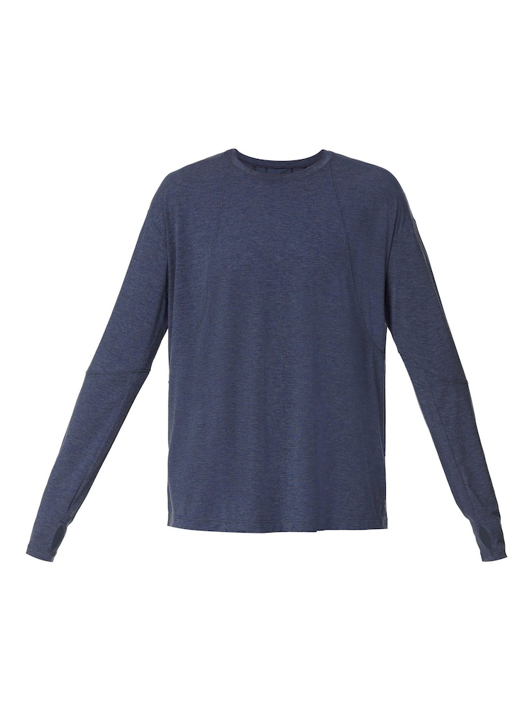 Sweaty Betty Blue Soft Flow Studio Longline Long Sleeve Top - Image 7 of 7 Sweaty Betty Blue Soft Flow Studio Longline Long Sleeve Top - Image 7 of 7