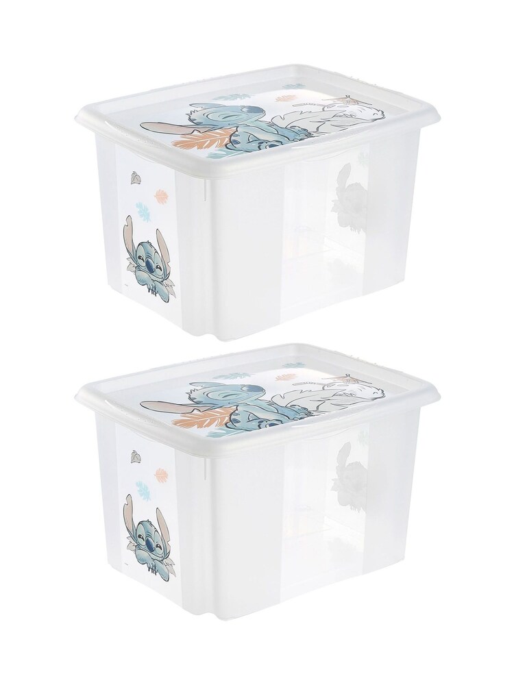 Keeeper Black Karolina Stitch Turnaround Storage Boxlid 30L Set of 2 - Image 1 of 5 Keeeper Black Karolina Stitch Turnaround Storage Boxlid 30L Set of 2 - Image 1 of 5