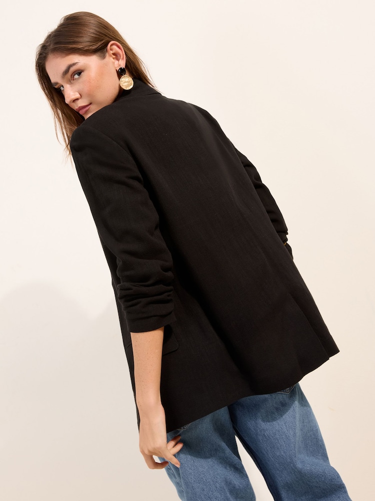 Friends Like These Black Boyfriend Blazer with Linen - Image 4 of 4
