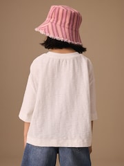White Textured Oversized Boxy T-Shirt (3-16yrs) - Image 3 of 8