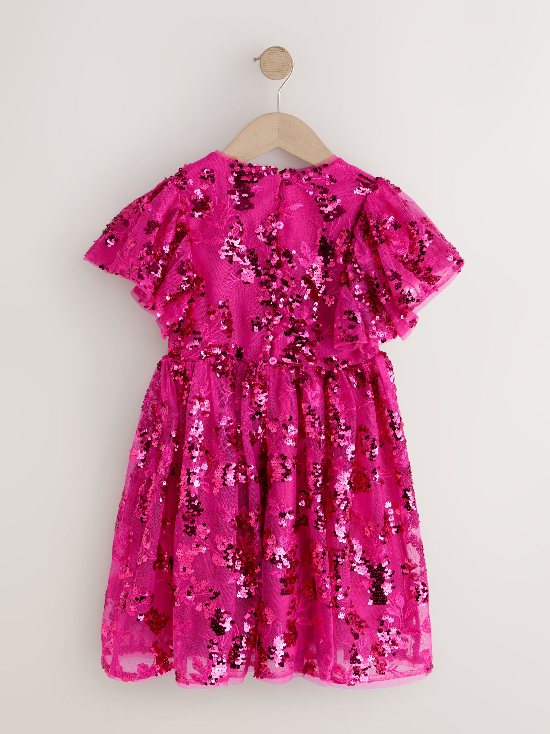 h&m pink sequin dress with bow H M Pink Sequin Bow Dress