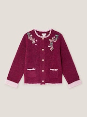 Monsoon Red Floral Embroidered Cardigan - Image 2 of 4
