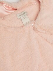 Monsoon Pink Baby Detachable Collar Fuzzy Cardigan - Image 3 of 3