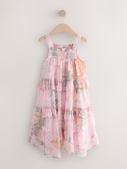 Pink Mixed Print Strappy Occasion Dress (3-16yrs) - Image 4 of 7