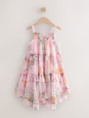 Pink Mixed Print Strappy Occasion Dress (3-16yrs) - Image 5 of 7