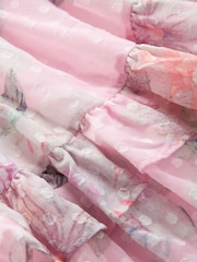 Pink Mixed Print Strappy Occasion Dress (3-16yrs) - Image 6 of 7