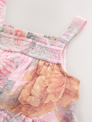 Pink Mixed Print Strappy Occasion Dress (3-16yrs) - Image 7 of 7