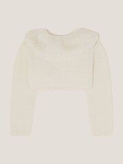 Monsoon Cream Baby Detachable Collar Fuzzy Cardigan - Image 2 of 3