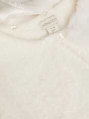 Monsoon Cream Baby Detachable Collar Fuzzy Cardigan - Image 3 of 3