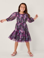 Monsoon Purple Floral Tulle Party Dress - Image 1 of 4