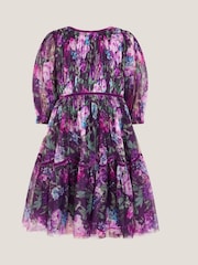 Monsoon Purple Floral Tulle Party Dress - Image 3 of 4