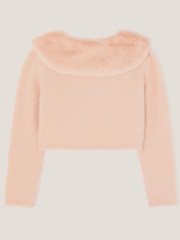 Monsoon Pink Detachable Collar Fuzzy Cardigan - Image 3 of 4