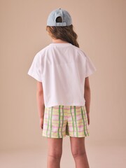 绿色/粉色格纹 - 纹理短裤（3-16岁） - 7的图像3｝