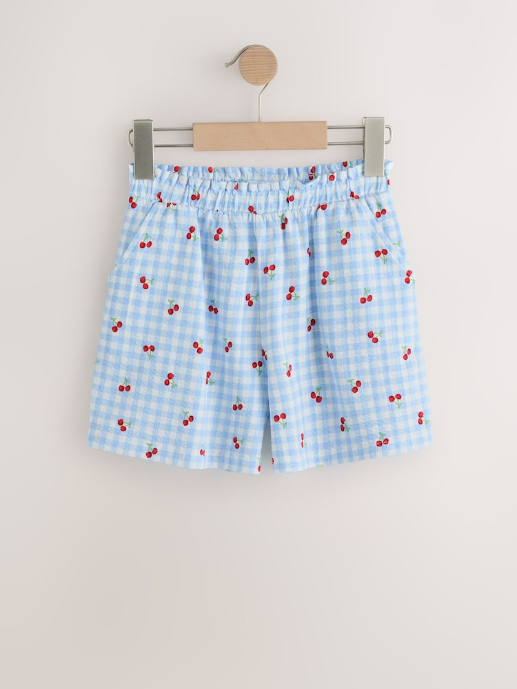 Blue Gingham Textured Shorts (3-16yrs) - Image 1 of 4
