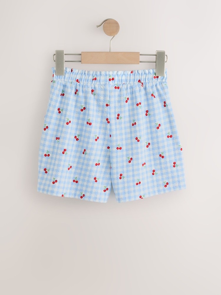 Blue Gingham Textured Shorts (3-16yrs) - Image 2 of 4