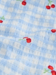 Blue Gingham Textured Shorts (3-16yrs) - Image 3 of 4