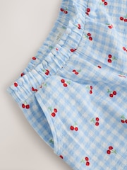 Blue Gingham Textured Shorts (3-16yrs) - Image 4 of 4
