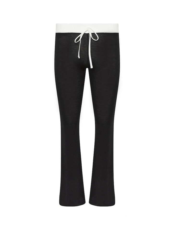 PixieGirl Petite Black Contrast Waist Flared Leggings - Image 5 of 5 PixieGirl Petite Black Contrast Waist Flared Leggings - Image 5 of 5