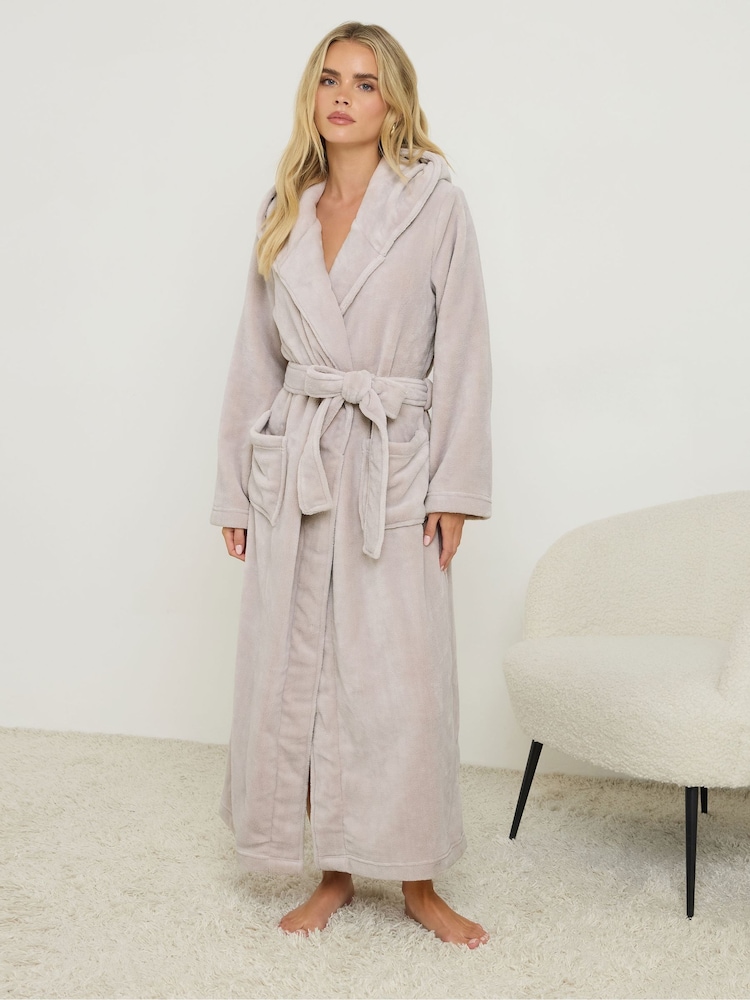 PixieGirl Petite Natural Cotton Touch Hooded Maxi Robe - Image 2 of 5
