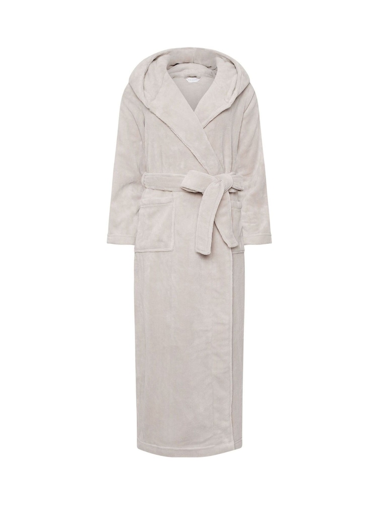 PixieGirl Petite Natural Cotton Touch Hooded Maxi Robe - Image 5 of 5