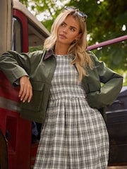 PixieGirl Petite Green Contrast Cord Collar Barn Jacket - Image 4 of 5