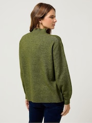M&Co Green Funnel Neck Balloon Sleeve Jumper - Image 2 of 5
