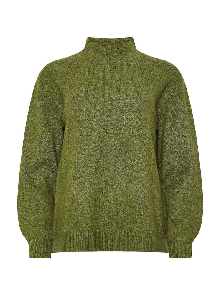 M&Co Green Funnel Neck Balloon Sleeve Jumper - Image 5 of 5